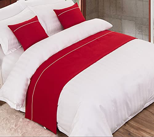 GZQIAWY Tagesdecken Bettläufer Überwurf Bettwäsche Single Queen King Bettdecke Handtuch Home Hotel Dekorationen,rot,45 cm Kissenbezug + Kissen (1 Set)