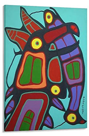 Norval Morrisseau Naive Art Painting Poster Malerei Leinwand Wandkunst Wohnzimmer 60 x 90 cm