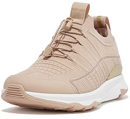 Fitflop Baskets de Course à Pied Vitamin FF Metal-Pop pour Femme Rose, Beige, 36 EU