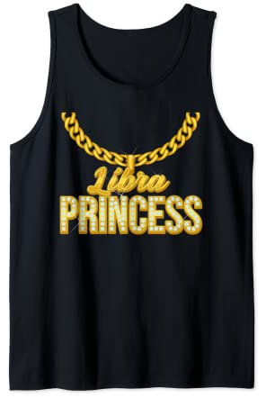 Waage Prinzessin Sternzeichen mit goldener Kette Halskette Frauen Tank Top