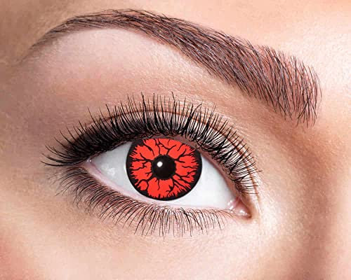 Goldschmidt Kontaktlinse rot | Eine Jahreslinse mit Sehstärke | Dioptrien Halloween Qualitätsprodukt (Metatron, -3,00)