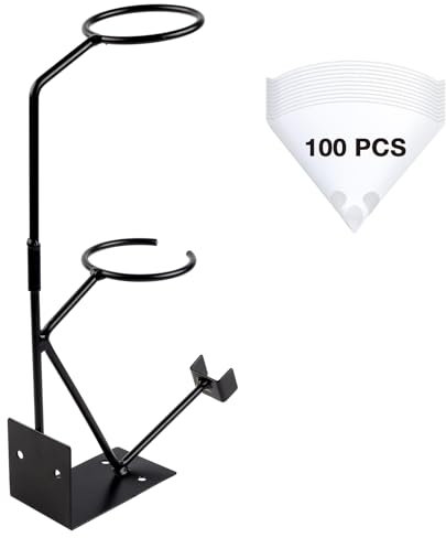 YUZES Spray Gravity Feed Gun Holder Stand with 100 PCS Paint Filter Strainer