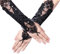 JKJF 1 Paar 1920s Satin Handschuhe Satin Spitzen Handschuhe Lange Fingerlose Spitzenhandschuhe Opera Fest Party Handschuhe Braut Hochzeit Handschuhe für Halloween Maskerade Motto Party - Schwarz