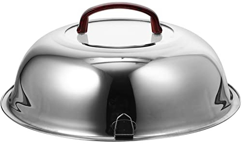 Kichvoe 34cm Universal Pans Pots Lid Cooking Dome Cover Replacement Stainless Steel Frying Pan Cover Visible Skillet Wok Lid Glass Cookware Lids