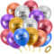 Ainiv 15Pezzi Palloncini Set di Palloncini Oro Metallizzato, 12 Pollici Confetti Lattice Palloncini per Compleanno Decorazioni, Festa di compleanno Esclusiva