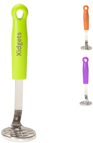 Mini Avocado Masher, Small Potato Masher, Heavy Duty, Kitchen Utensil. Stainless Steel, Tiny Masher, Compact Mini Masher for Avocado - Effortless Guacamole Preparation, Dishwasher Safe.… (Green)