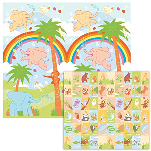 Alea Baby Tappeto Gioco Bambini Pieghevole 170 x 150 x 0,5 cm - Tappetino Neonato Gattonamento per Cameretta e Morbido (con borsetta) Certificato CE - Designed in Italy
