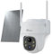 2K Telecamera Wi-Fi Esterno Senza Fili, 360° PTZ Videocamera Sorveglianza Esterno con Pannello Solare, 3MP Visione Notturna a Colori, AI Rilevamento Umano, Sirena,Compatibile con Alexa