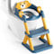Rabb 1st Riduttore wc bambini, sedile rialzato maschi e femmine, pedana antiscivolo anti-spruzzo scala per water,Blu Giallo