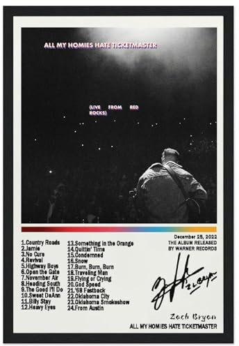 ceok Zach Bryan Poster All My Homies Hate Ticketmaster Filmposter Wandkunst Dekor Druck Bild Gemälde für Wohnzimmer Schlafzimmer Dekoration 20 x 30 cm Stil