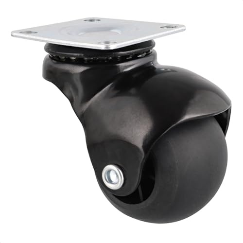 WAGNER Design - Kugelrolle/Transportrolle/Möbelrolle - KUGEL - schwarz, Softlauffläche, Durchmesser Ø 50 mm, Bauhöhe 65 mm, Anschraubplatte 38 x 38 mm, Tragkraft 50 kg - 01001601