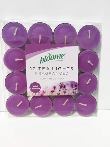 Lot de 12 bougies chauffe-plat parfumées (lavande sauvage)