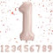 Geburtstag zahlen luftballoons1 jahre | Folienballon Kindergeburtstag Deko 1 XXL Pastel Rosa-Riesen Folienballon in 40 - 101cm Geburtstagsdeko - Ballon Zahl Deko zum Geburtstag QPink1