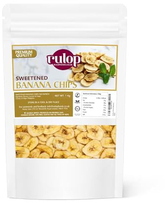 Rulop Sweetened Banana Chips - 1kg | Vegan Snack | Irresistibly Crunchy and Naturally Sweet | Perfect for Healthy Snacking
