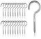 BRTNUP 20Pcs Stainless Steel Screw Hooks Screw in Vine Eye Screws Metal Hooks Heavy Duty Eye Hooks Eyelet Eye Bolts Screw in Hooks for Garden Indoor Outdoor (M5-65mm)