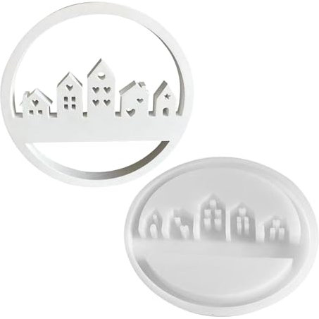 TocaFeank Haus Gießformen Silikon Haus | Silikonformen Gießformen Haus Ornaments | Häuser Ornamente Silikon Gießform | Wiederverwendbare Bastel Gips zum Gießen für Home Deko