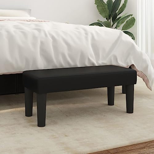 Gecheer Sitzbank Polsterbank Bank Flurbank Bettbank Betthocker Garderobenbank Schlafzimmer Wohnzimmer Eingangsbereich Flur Schwarz 70 x 30 x 30 cm (B x T x H) Kunstleder Sperrholz
