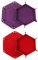 2 Stück Faltbare Würfelbretter Doppelseitig Würfelbrett, Samt Faltbar Würfeltablett Hexagon Würfelteller Leder Würfelbretter für RPG DND Dragons Würfel Spiele (Rot - Lila)