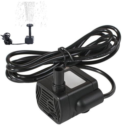 Agua solar, bombas solares para características de agua de jardín, Característica de agua solar pequeña y tranquila de DC 12v con línea de 1,5 m, fuente de agua del panel solar, sin panel solar, di