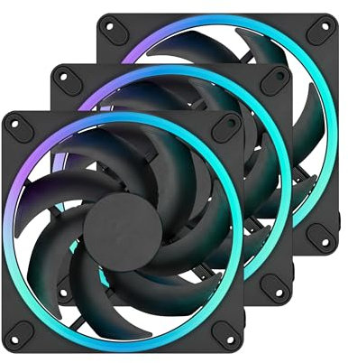 Fractal Design Momentum 14 RGB - Ventilateur silencieux pour boîtier PC - 140 mm - ARGB Gen 2-20 LEDs - Pales en polymère à cristaux liquides (LCP) - Palier dynamique fluide (FDB) - Noir - Pack de 3