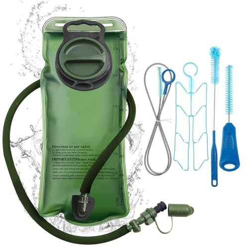 Poche A Eau 2l,Portable Poche A Eau,Avec Kit De Brosses De Nettoyage Poche à Eau,Sports De Plein Air Poche Hydratation Convient Pour La RandonnéE,Le Camping,La Course à Pied,Le Cyclisme