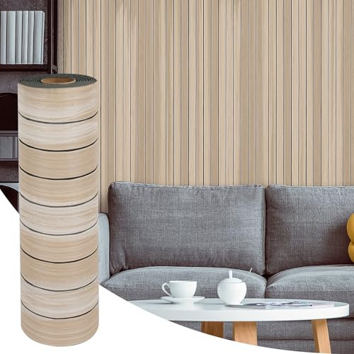Tapete Holzoptik Selbstklebend,300CM x 40CM 3D Fliesenaufkleber,Wasserdicht Spritzschutz Ölbeständig Wandfliesen-Aufkleber,PVC Flexible Lamellenwand Holz,Lamellen Dekor für Wand,Decken,Hintergrund
