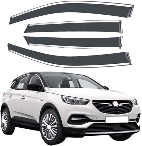 4 Stück Autofenster Windabweiser für Opel Grandland X 2017-2024, Autofenster Regenschutz, Deflektoren Guard Zubehör, Deflektoren Guard