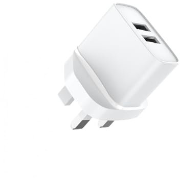 JAYM - Chargeur Secteur Double USB-a 12w 2,4a Blanc - Prise UK + Dubai