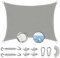 Brise-vue 3 x 6,2 m avec protection UV 90 % et kit de fixation Idéal pour jardin Gris clair