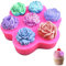 HANIUTTY 7 Moules Silicone Fleur en Forme de Fleur 3D en Forme de Rose pour Fabrication de Savon, Bougies, Gâteaux, Bonbons, Pâtisserie, Dessert