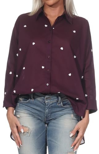 ONLY Female Onlnew Hemd Chemise à Manches Longues avec Fermeture à Boutons, Vin, S Femmes