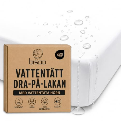 Bisoo Zauberlaken Spannbettlaken Wasserdicht 80x130 Weiß für Babybett Baby | Laken und Matratzenschoner in einem Stück, Ersparnis, Wasserdicht, Atmungsaktiv, Geräuschlos, Baumwoll-Jersey Oeko-Tex