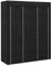 HOMCOM Fabric Wardrobe, Portable Wardrobe, Clothes Storage Unit with 8 Shelves, 2 Hanging Rods, 125 x 43 x 162.5 cm, Black