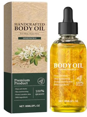 Vanilla Rose Body Oil, Handcrafted Premium Grade Oil for Skin and Hair, Nourishing Serum Oil for Skin, Nails and Hair, After Shower Body Massage Oil, Six Natural Plant Extracts (Honeysuckle)