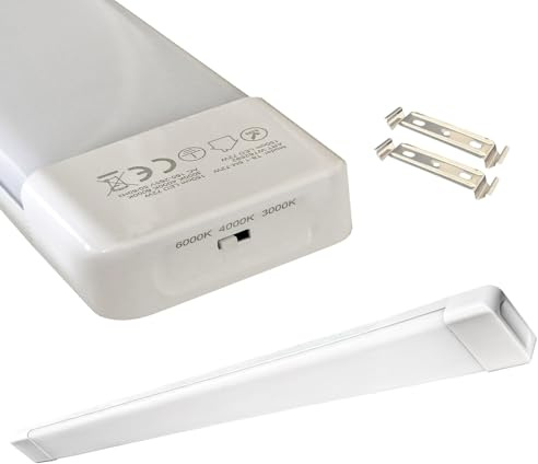 MAKA Plafoniera LED Soffitto, Plafoniera Led Parete, 220 Volt, Luce Calda-Naturale-Fredda (3000K-4000K-6500K), Luce Neon Soffitto IP20, Barra Sottopensile, Luce Garage, Ufficio (72 watt - 150 cm)
