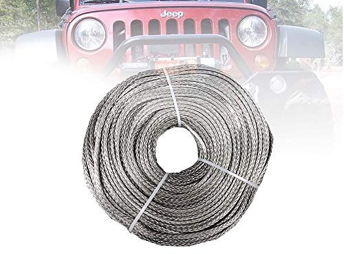 Kit de corde de treuil synthétique, Corde de treuil synthétique de 8mm * 9m, ligne de treuil for accessoires de VTT, câble de treuil 4x4, roue de corde de treuil pour véhicule tout-terrain, camion, SU