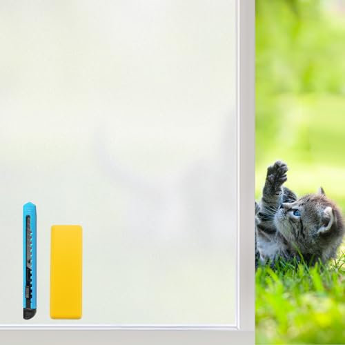 Niviy Vinilos para Cristales Opaco Vinilos para Ventanas Privacidad Anti UV Vinilo Autoadhesivo Decorativo para Puertas Cristal Bano Cocina Vinilo Cristal Privacidad Mate 59.5x400cm