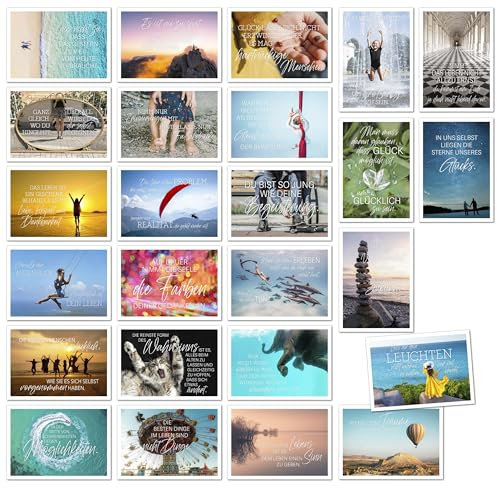 Edition Seidel Set 25 Postkarten mit Sprüchen - Karten mit Spruch zum nachdenken und diskutieren - inspirierende Sprüche - Inspiration Motivation - Geburtstagskarten - Geschenkidee - Dekoidee