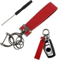 Porte-Clés de Voiture pour Audi Q4 e-tron, Fibre de Carbone Anneaux Porte Clé Crochet Porte Clef Porte-clés Rotatif Porte-clés Clés de Voiture,B