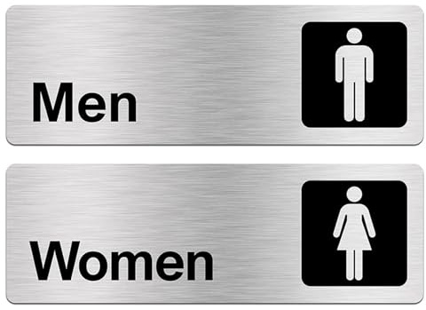 2 Stück Toilettenschild, WC Schild Selbstklebend, Hochwertige Materialien, Für Damen Und Herren, Gäste WC,Türschild, Wc Aufkleber Tür, Schild Toiletten