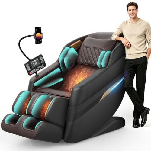 FURNIMAT 4D SL-Track Massage Chair Full Body, Zero Gravity for Home Office | 22 Programmes, 16 Airbags, Foot Massage, Heated, Body Scan, Voice control, No assembly for Back & Neck Pain Home