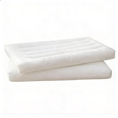 Dovishire Ultradünnes, flaches Kissen für Erwachsene, 2 cm, niedriges Loft-Kissen, weiche Baumwolle, atmungsaktiv, Nackenstütze für Rücken- und Bauchschläfer, leichtes Schlafkissen (weiß)