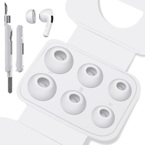 HEEKIM Airpods Pro/Airpods Pro 3 mit Loch zur Geräuschreduzierung, 3 Paar Silikon-Ohrstöpsel Anti Rutsch Soft Silikon Airpods pro Ersatz-Ohrstöpsel Aufsätze (Airpods Pro 3 - S/M/L)