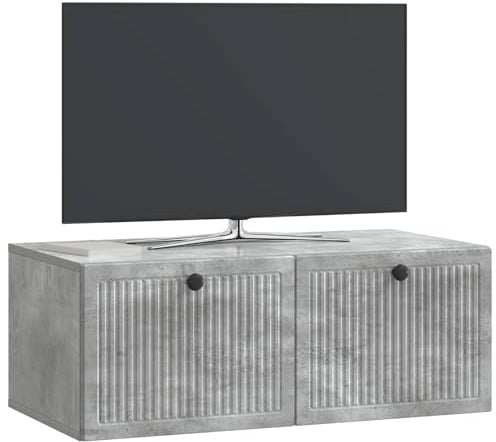 vidaXL Wandmontierter TV-Schrank Betongrau 78,5 x 41 x 30 cm, Moderner Wohnraum, rechteckiger TV-Schrank, viel Stauraum, Wandmontage, kompakter Organizer fürs Zuhause