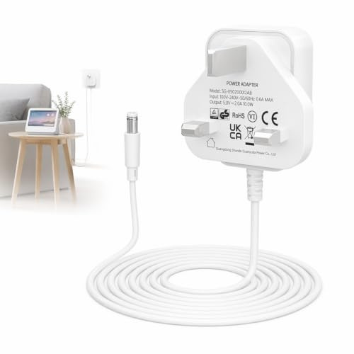 5V 2A Power Supply Adapter 5.5x2.1mm Center Positive DC Charger Cable 1.5M | Compatible with Revitive Medic Circulation Booster Replacement AC/DC Adapter Charging Cord for LED Strip CCTV Camera Router