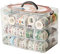 HomDSim Washi-Tape-Box, Organizer, Aufbewahrung, Trennwand, Schrankbehälter, mit 30 verstellbaren Fächern, transparent, Abdeckband, Desktop-Klebeband, DIY-Aufkleber, Rollbandschneider, Halterung,