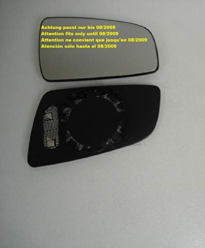 ACHTUNG: passt nur bis 08/2009 Spiegel Spiegelglas rechts Pro!Carpentis kompatibel mit Zafira B, Baujahr von 07.2005 bis 08.2009 beheizbar für elektrische und manuelle Aussenspiegel geeignet