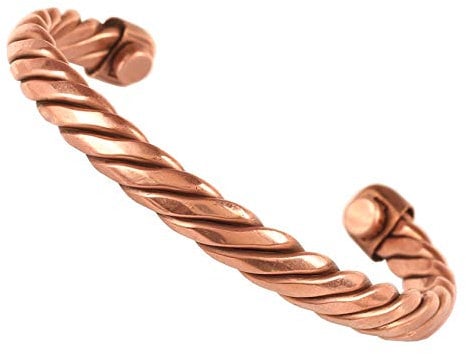 Touchstone Copper magnetic bracelet Tibetan style. Hand forged with solid and high gauge pure copper. Twisted rope look.