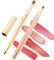 Doppelte Lippenpinsel und Einzelne Eyeliner-Bürste,Einziehbar Lippenpinsel Lip Liner Konturpinsel, Beauty Make-up Pinsel(2 Stück,Gold)