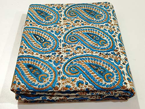 Bedruckter Baumwollstoff Handbedruckter indischer Stoff, weicher Baumwollstoff von The Yard, Jaipuri-Baumwoll-Kurti-Druckstoff für Sommerkleid (2.5 yards)